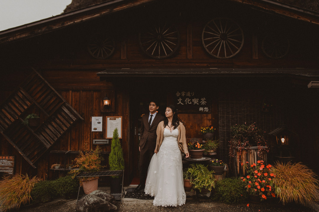 Japan Roadtrip Elopement- Stepping out from a little local cafe