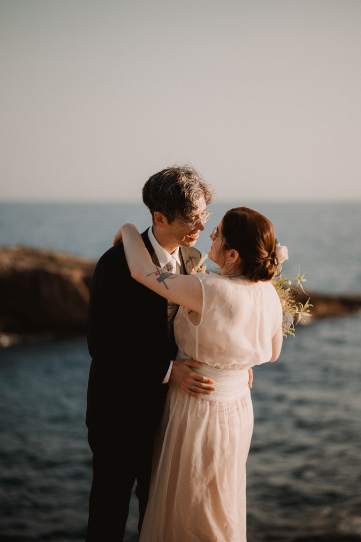 low-key elopement in japan - celebrating their marriage  